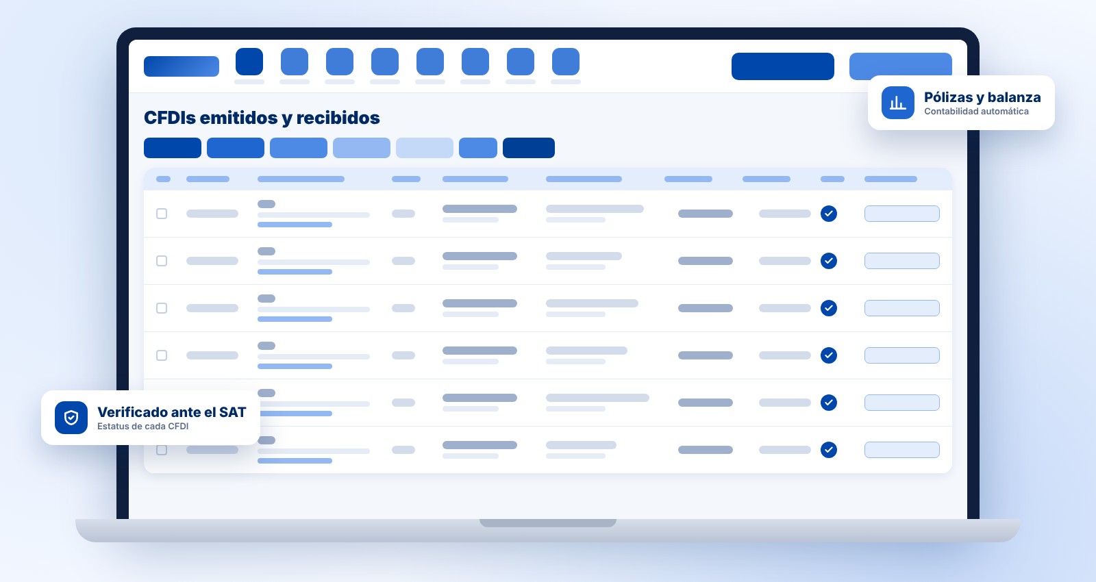 Pantalla del sistema de Contabilidad